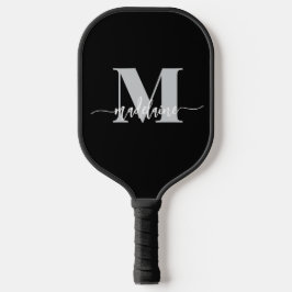 Monogram Elegant White Black Personal Pickleball Schläger