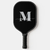 Monogram Elegant White Black Personal Pickleball Schläger (Rückseite)
