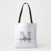 Monogram Elegant White Black Tasche (Vorderseite)