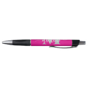 Monogram Elegant White Pink Personal Kugelschreiber