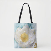 Monogram Elegante Blume Luxury Gold Watercolor Tasche (Vorderseite)
