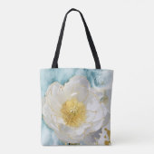 Monogram Elegante Blume Luxury Gold Watercolor Tasche (Rückseite)