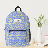 Monogram Elegante Coquette Gelbe Blüte Bedruckter Rucksack