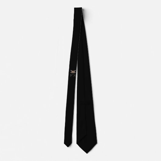Monogram Elegante Dragonfly On Black Neck Tie Krawatte (Rückseite)