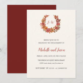 Monogram-Elegante-Engagement-Party für die Herbst- Einladung