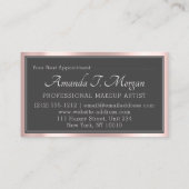 Monogram Elegante Ernennung Grau Rose Grüne Flora Visitenkarte (Rückseite)