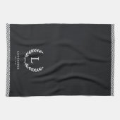 Monogram Elegante Farmhouse Moderner Minimalistisc Geschirrtuch (Horizontal)