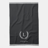 Monogram Elegante Farmhouse Moderner Minimalistisc Geschirrtuch (Vertikal)