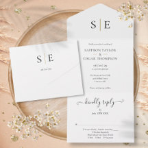 Monogram Elegante Gold-Schwarze Hochzeit