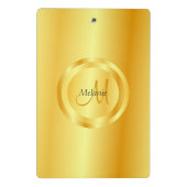 Monogram Elegante Modern Gold Look Template Mini Klemmbrett (Rückseite)
