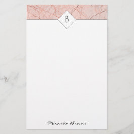 Monogram Elegante Rose Gold Marmorplatte Briefpapier