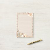 Monogram, elegantes rustikales Vintages Scrapbook Post-it Klebezettel (Auf Schreibtisch)