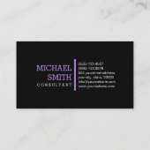 Monogram Eleganto Modern Lavender & Black Visitenkarte (Rückseite)