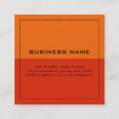 Monogram Eleganto Modern Red and Orange Quadratische Visitenkarte (Rückseite)