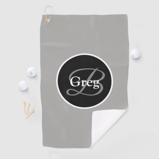 Monogram Elegany Black Golf Towel Golfhandtuch (Insitu)