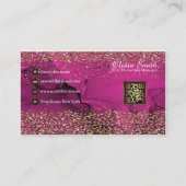 Monogram Elegany Classy Pink Gold QR Code Visitenkarte (Vorderseite)