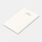 Monogram Elegany Elfenbeincreme Moderne Minimalist Post-it Klebezettel (angewinkelt)