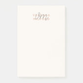 Monogram Elegany Elfenbeincreme Moderne Minimalist Post-it Klebezettel (Vorderseite)