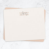 Monogram Elegany Ivory Cream Blush Pink Moderne Mitteilungskarte