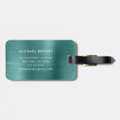 Monogram Emerald Green Brushed Metal Gepäckanhänger (Rückseite horizontal)