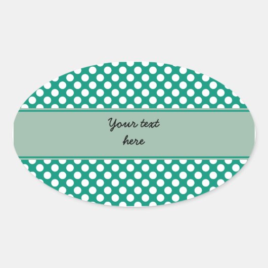 Monogram Emerald Green und White Polka Dot Muster Ovaler Aufkleber (Vorderseite)