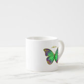 Monogram Emerald Lila Butterfly Espresso Tasse (Vorderseite Rechts)