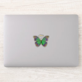 Monogram Emerald Lila Gold Butterfly Aufkleber