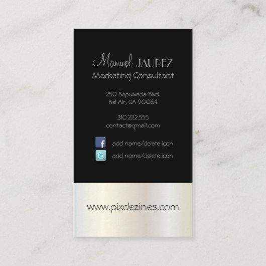 MONOGRAM EN RETRO / DU-Farben Visitenkarte (Rückseite)