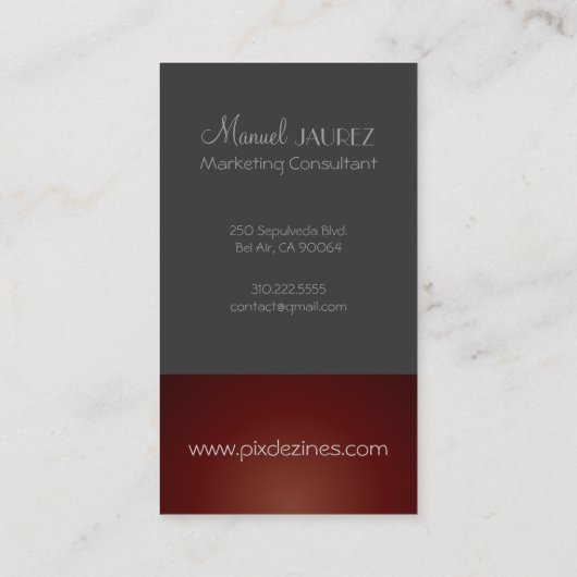 MONOGRAM En Retro Farben / Grafik+Maron Visitenkarte (Rückseite)