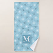 Monogram Engelblau-Kreismuster Badehandtuch (Badehandtuch)
