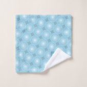 Monogram Engelblau-Kreismuster Badhandtuch Set (Waschlappen)