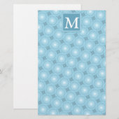 Monogram Engelblau-Kreismuster Briefpapier (Vorne/Hinten)