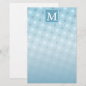 Monogram Engelblau-Kreismuster Briefpapier (Vorne/Hinten)