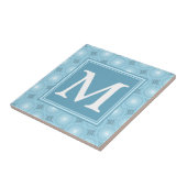 Monogram Engelblau-Kreismuster Fliese (Seite)