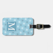 Monogram Engelblau-Kreismuster Gepäckanhänger (Vorderseite horizontal)