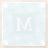 Monogram Engelblau-Kreismuster Glasuntersetzer (Rückseite)