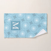 Monogram Engelblau-Kreismuster Handtuch (Handtuch)