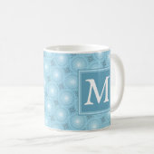 Monogram Engelblau-Kreismuster Kaffeetasse (VorderseiteRechts)