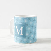 Monogram Engelblau-Kreismuster Kaffeetasse (Vorderseite Links)