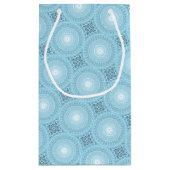 Monogram Engelblau-Kreismuster Kleine Geschenktüte (Rückseite)