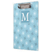 Monogram Engelblau-Kreismuster Klemmbrett (Links)
