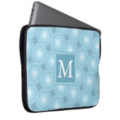 Monogram Engelblau-Kreismuster Laptopschutzhülle (Vorne Rechts)