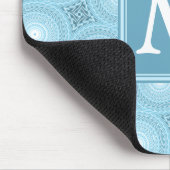 Monogram Engelblau-Kreismuster Mousepad (Ecke)