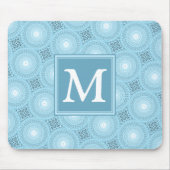Monogram Engelblau-Kreismuster Mousepad (Vorne)