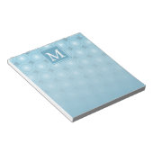 Monogram Engelblau-Kreismuster Notizblock (angewinkelt)