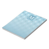 Monogram Engelblau-Kreismuster Notizblock (Rotiert)