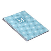Monogram Engelblau-Kreismuster Notizblock (Rechte Seite)
