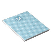 Monogram Engelblau-Kreismuster Notizblock (angewinkelt)