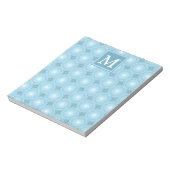 Monogram Engelblau-Kreismuster Notizblock (Rotiert)