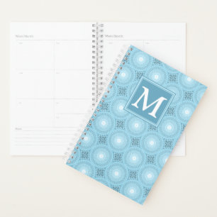 Monogram Engelblau-Kreismuster Planer